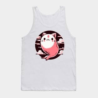 Cute pink Ghost cat Tank Top